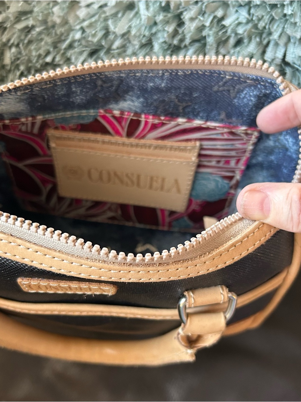 Consuela Black and Tan Small Satchel - Picture 5 of 5